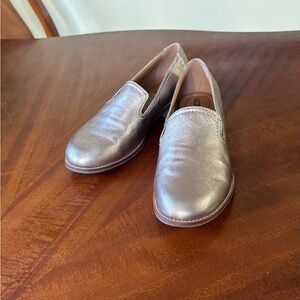 Earth Metallic Leather Slip-Ons